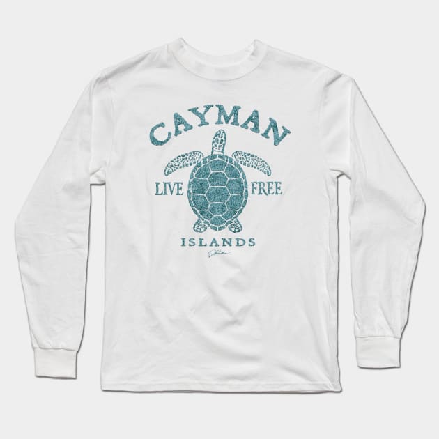 Cayman Islands Live Free Sea Turtle Long Sleeve T-Shirt by jcombs